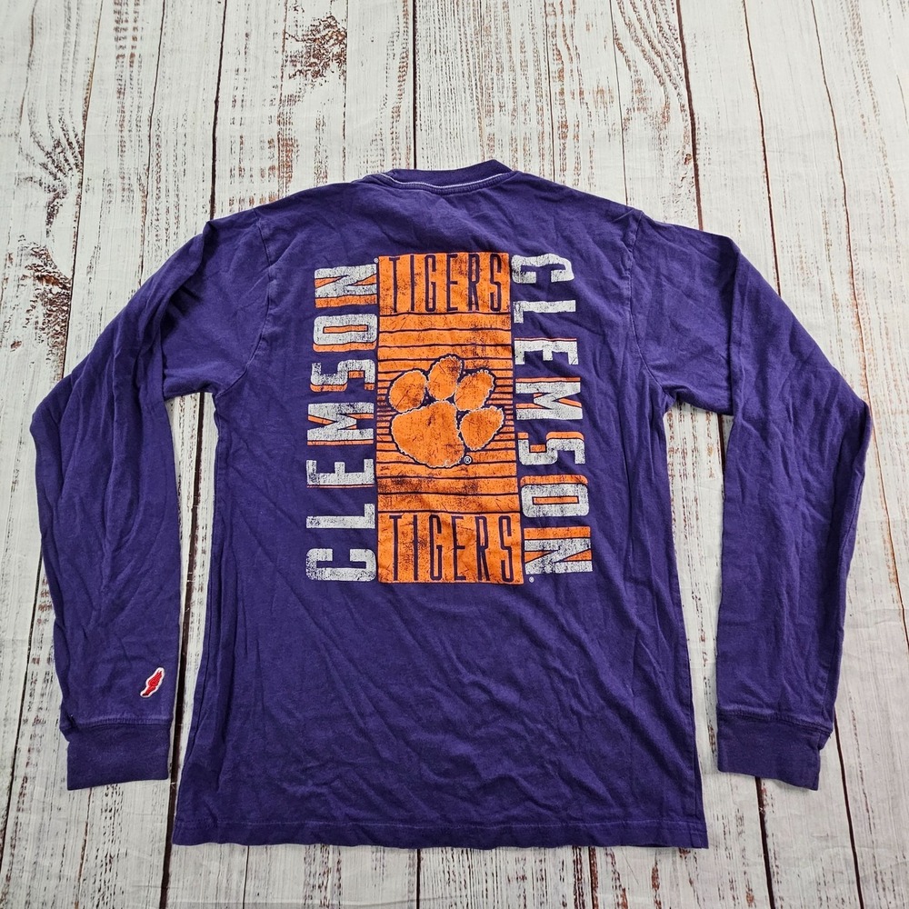Clemson Tigers Purple Long Sleeve Pocket T-Shirt Adult S - Picture 1 of 9
